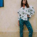 PANTALÓN DENIM CHEVRON VERDE