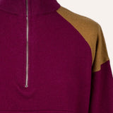 ZIP-NECK SWEATER FUCHSIA