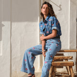 PANTALÓN DENIM FLORES