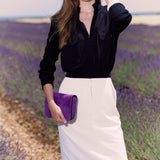 BLACK AND WHITE CREPE DRESS