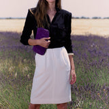 BLACK AND WHITE CREPE DRESS
