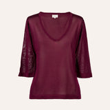TOP CUELLO PICO BURDEOS