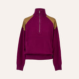 ZIP-NECK SWEATER FUCHSIA
