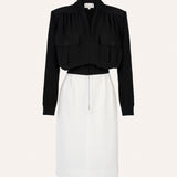 BLACK AND WHITE CREPE DRESS
