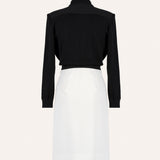 BLACK AND WHITE CREPE DRESS
