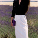 BLACK AND WHITE CREPE DRESS