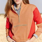 ZIP-NECK SWEATER ORANGE