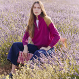 ZIP-NECK SWEATER FUCHSIA