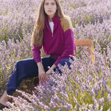 ZIP-NECK SWEATER FUCHSIA