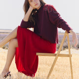 JERSEY FLOR LENTEJUELA BURGUNDY