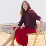 JERSEY FLOR LENTEJUELA BURGUNDY