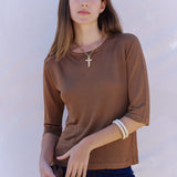 TOP CUELLO CAJA CANELA