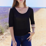 TOP CUELLO REDONDO NEGRO