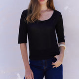 TOP CUELLO REDONDO NEGRO