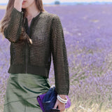 CÁRDIGAN MINI SEQUINS KAKI