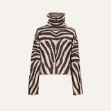 BROWN ZEBRA SWEATER