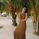 VESTIDO CROCHET CANELA